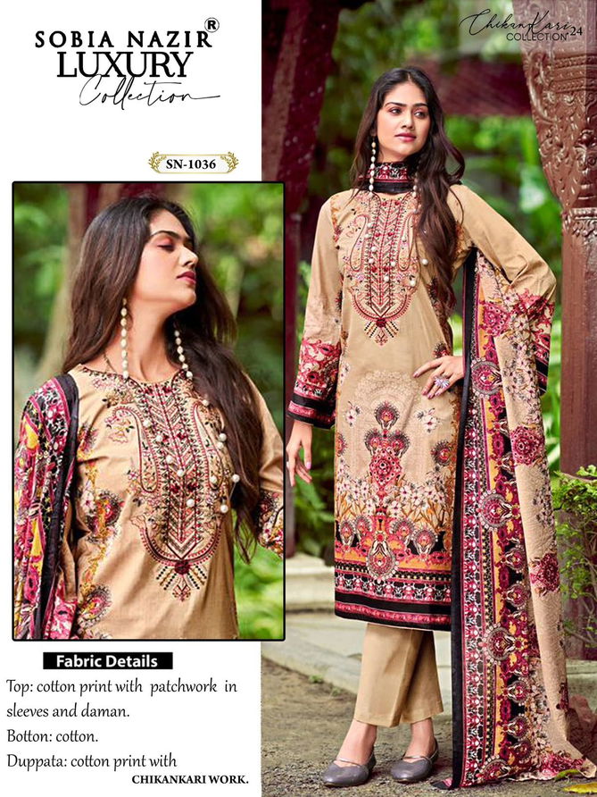 Luxury SN 1036 By Sobia Nazir Cotton Pakistani Dress Material Suppliers In Mumbai